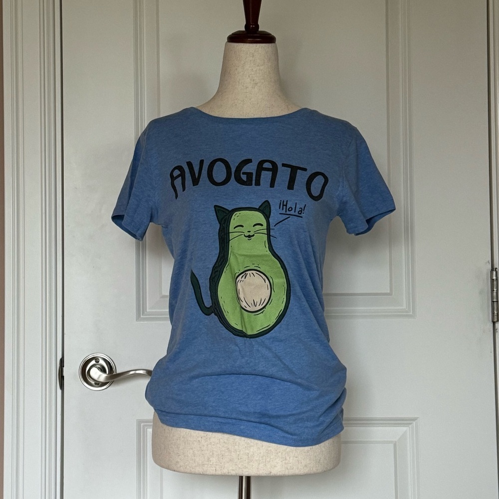 Blue Avogato Cat T-Shirt